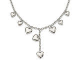 Stainless Steel Polished Hearts 18 Inches Y Necklace